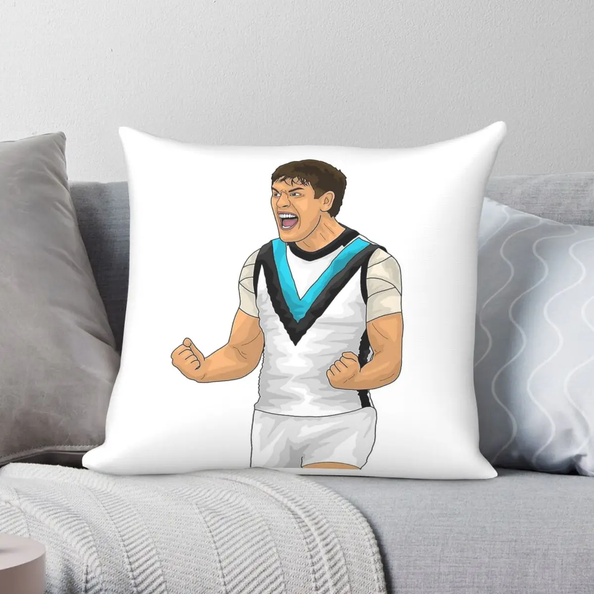 Zak Butters Rugby Square Pillowcase Polyester Linen Velvet Printed Zip Decor Pillow Case Sofa Seater Cushion Cover