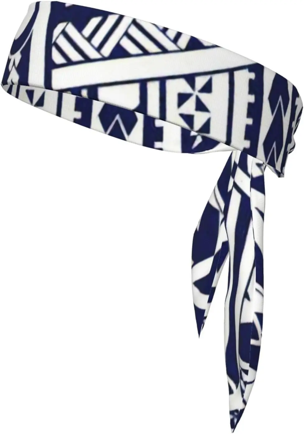 

Blue Polynesian Maori Tribal Patterns Print Sports Sweatband Headbands Tie Head Tie for Bikers,Yoga,Running Hair Head Band