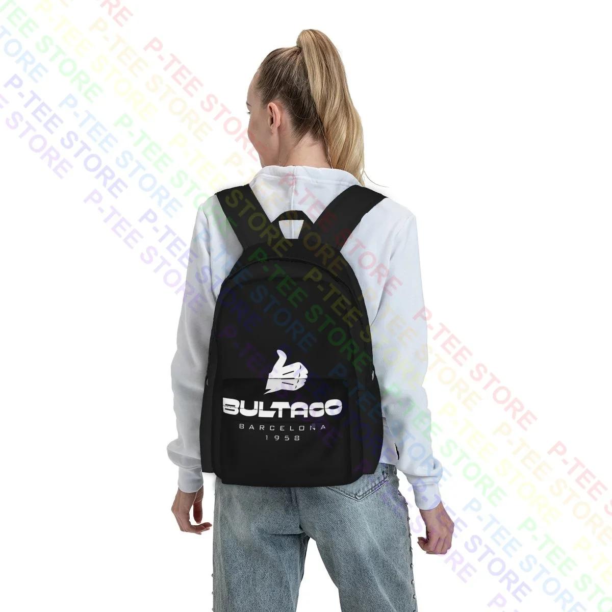 Bultaco Motorcycles Barcelona 1958 Logo Large Capacity Backpack Print Backpack Personalised Large Capacity