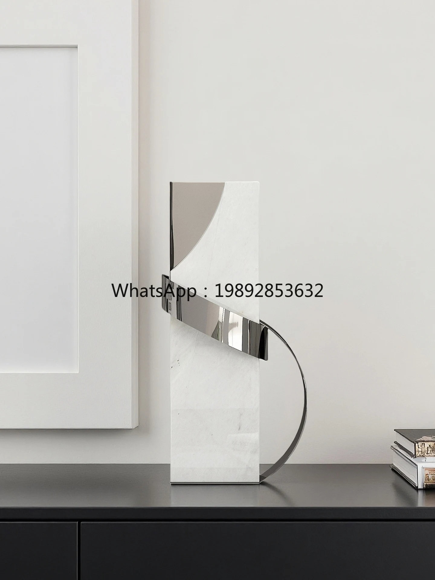 YFY زخرفة فنية من الرخام ديكور راقي خزانة كتب النبيذ المنزلية الحديثة #2