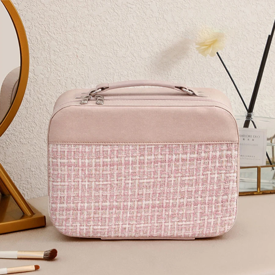 Borsa per la cura della pelle e il trucco di grande capacità comoda custodia per cosmetici da viaggio custodia per il trucco portatile adatta per la