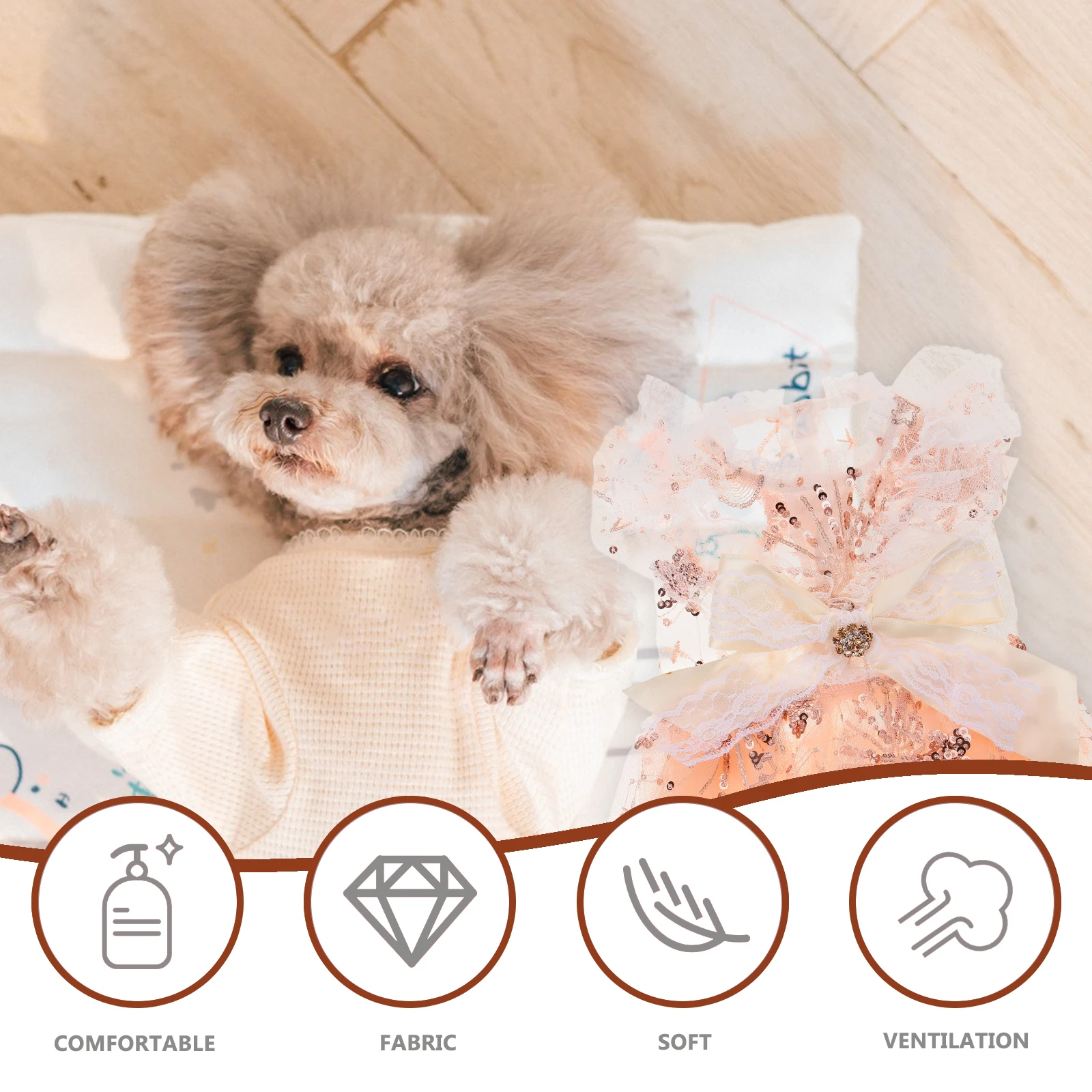 

Summer Pet Clothing Dress for Dogs Dog's Clothes Delicate Costume Lace Cute