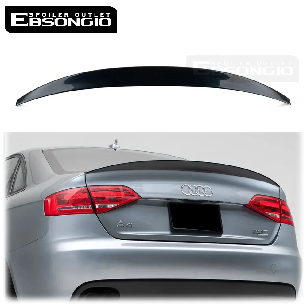 FOR 2009-2012 AUDI A4 B8 CARBON FIBER HK STYLE HIGHKICK DUCKBILL TRUNK SPOILER WING REAR BOX DECORATED SPOILER