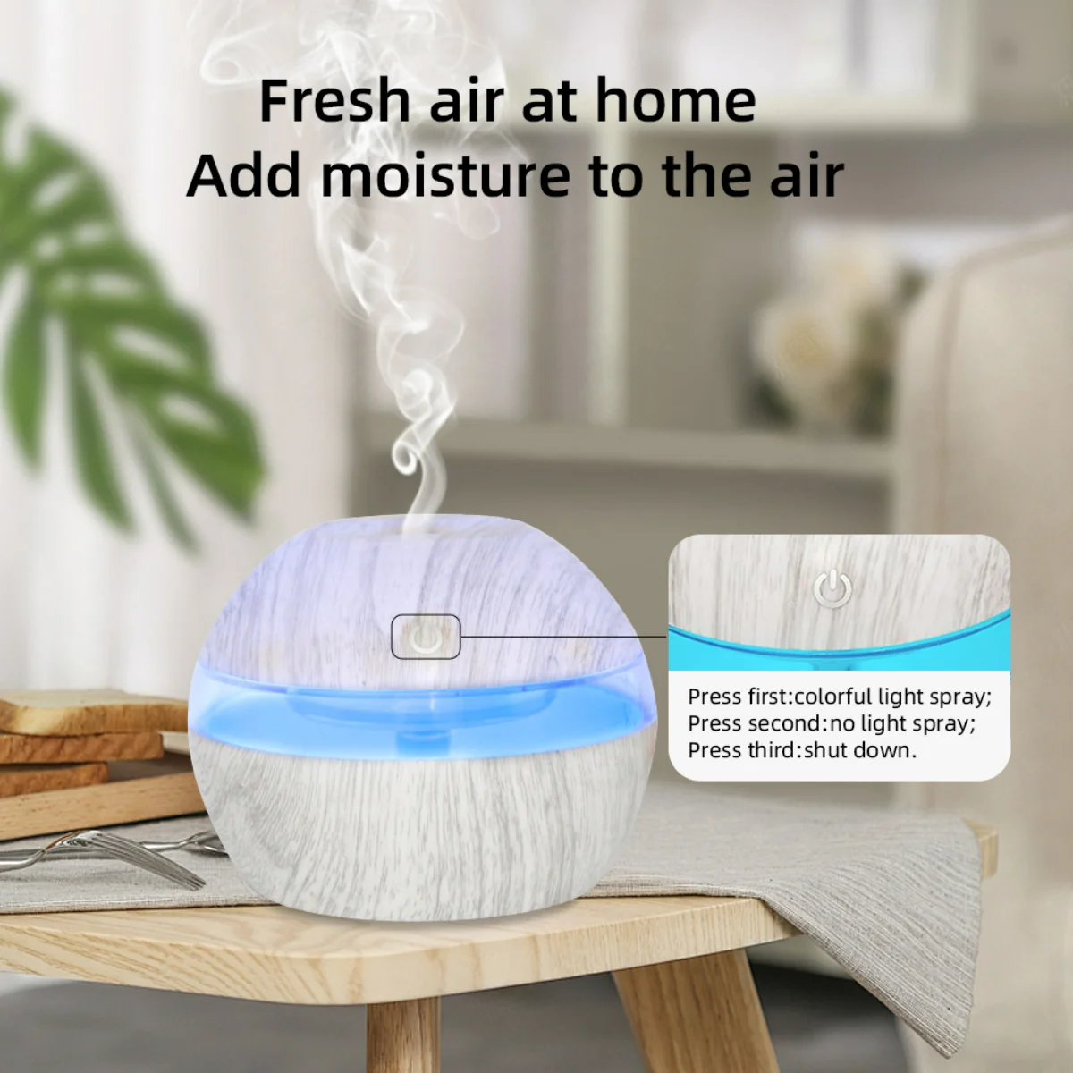 3-in-1 Humidifier, Aromatherapy Diffuser & Soothing Night Light, 300ml for Better Sleep & Air Quality