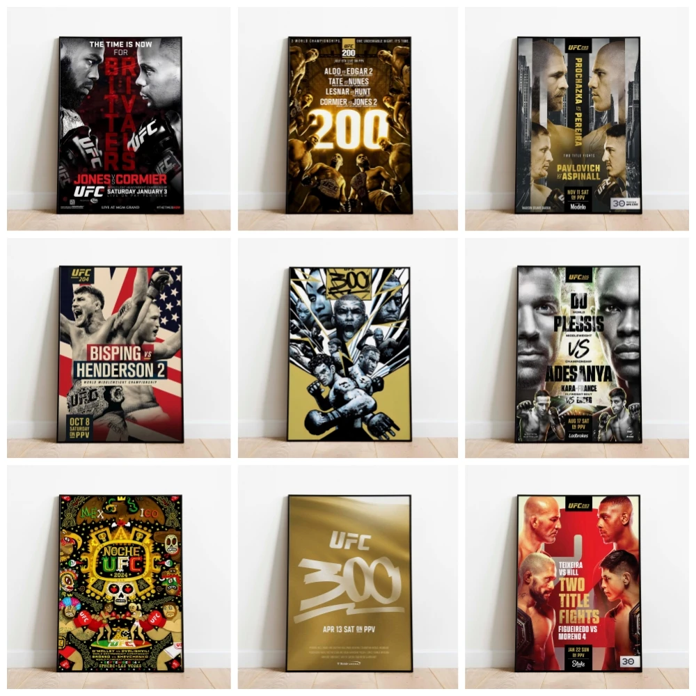 Famous Boxing Legends Fighting Poster UFC 200 300 Posters Jones Edwards Canvas Print Painting Wall Decor Gym Home Mural Cuadros