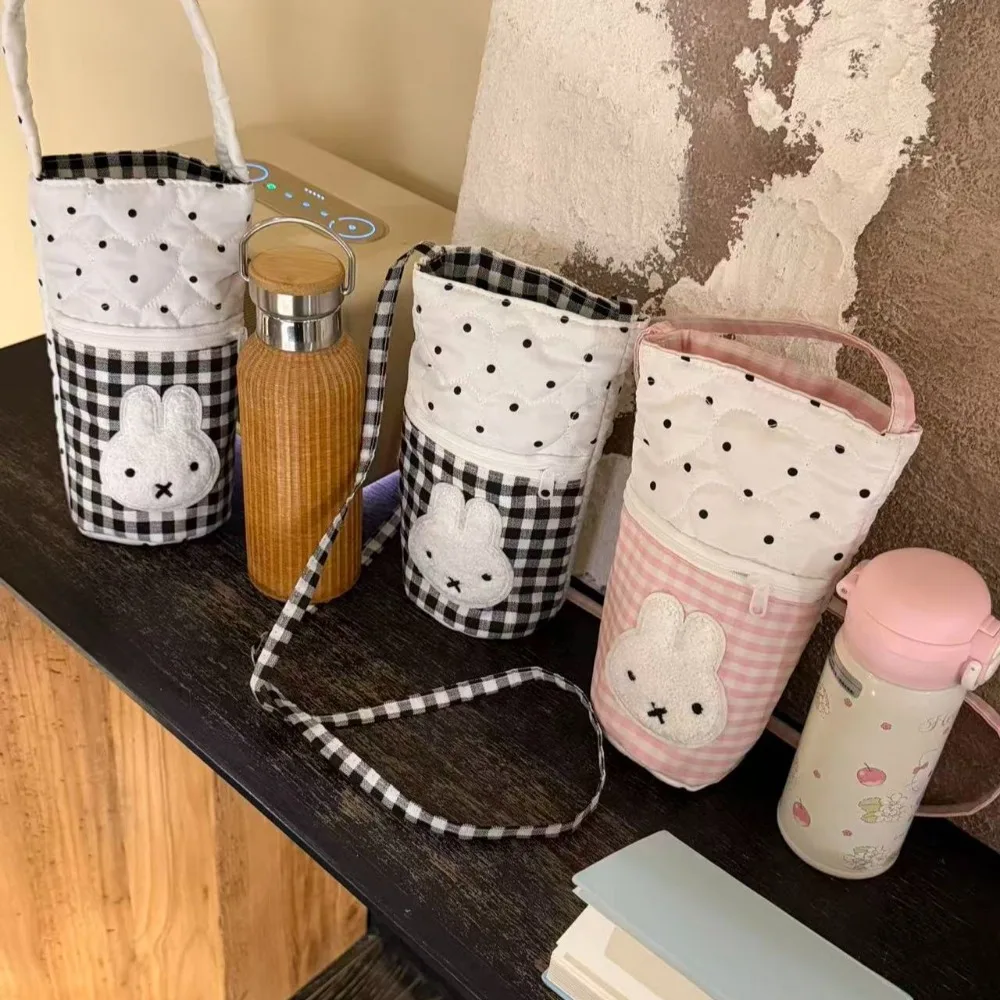 Miffy Rabbit Water Bottle Cover Crossbody Handheld Portable Insulated Milk Cup Sleeve Cute Cartoon Student Anti-scald Outdoor view 4