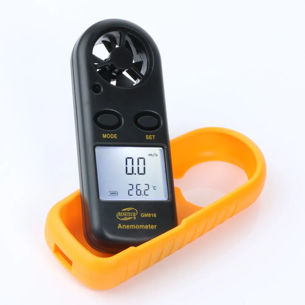 Digital Anemometer Mini Air Velocity Airflow Temperature LCD Backlight Wind Speed Meter Windmeter 30m/s Hand-held 30% off