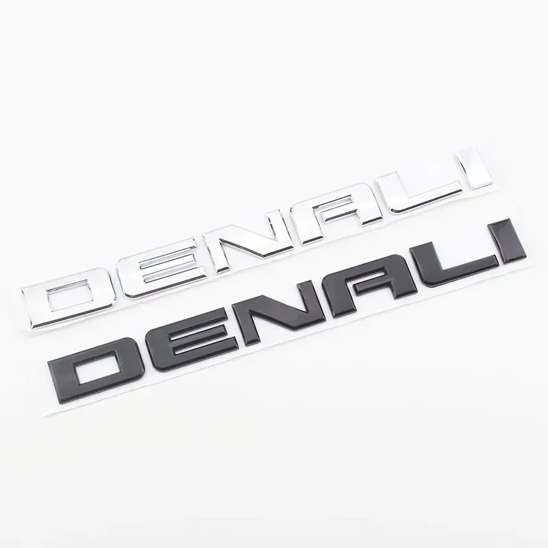 3D ABS DENALI Logo Rear Boot Trunk Side Fender Emblem Badge Sticker Decals Car Styling Accessories For Chevrolet SIERRA Ford GMC