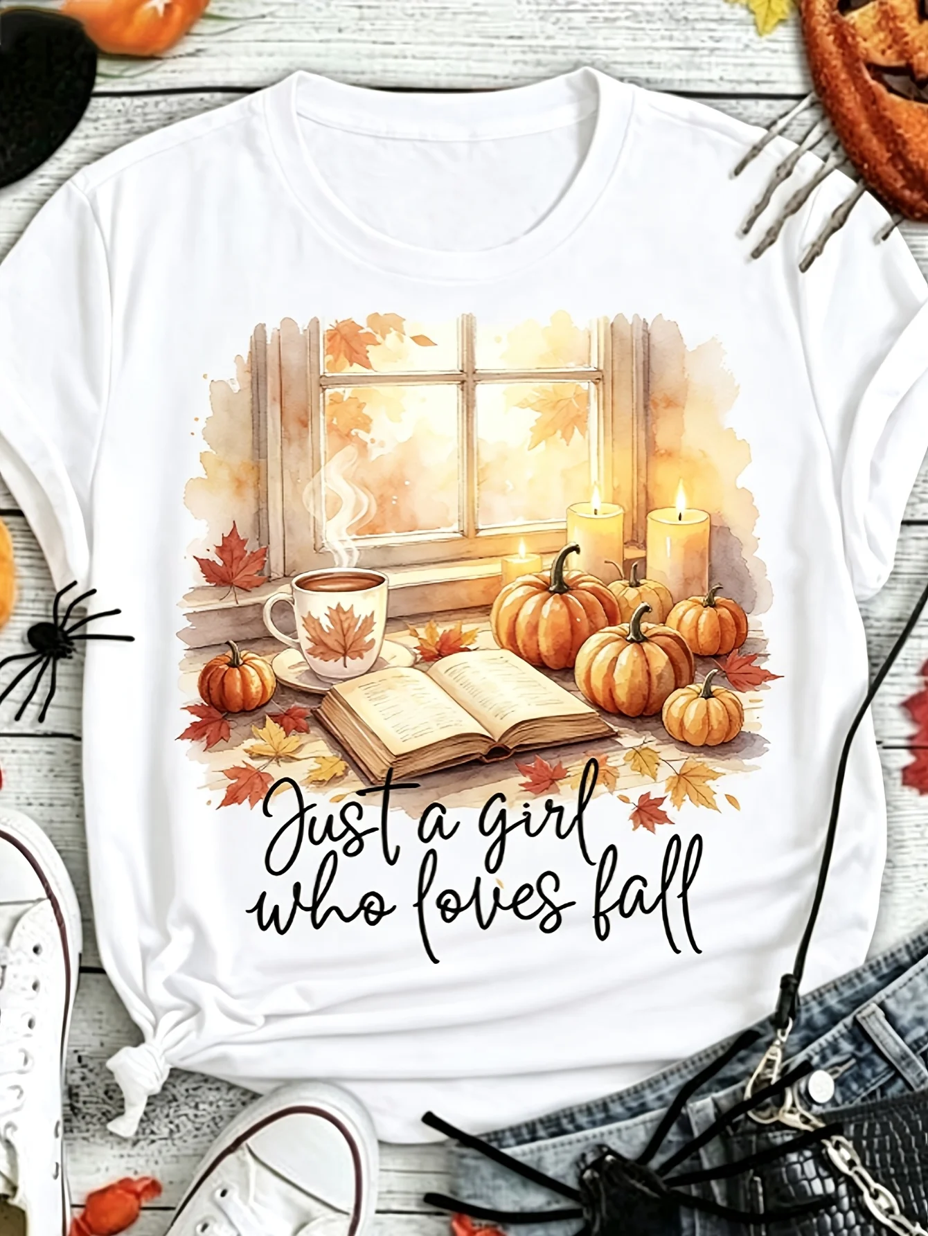 Women's Autumn T-shirt 2026 New Fall Pumpkin Maple Leaf Print Crew Neck Casual Short Sleeve Top Seasonal Daily Fashion Clothes