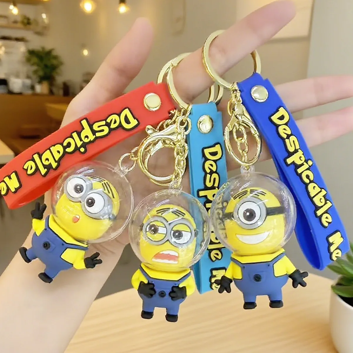 1-3PSC الكرتون الفضاء التوابع المفاتيح أنيمي البضائع سيليكون تمثال رائعتين قلادة زوجين حقيبة يد هدية