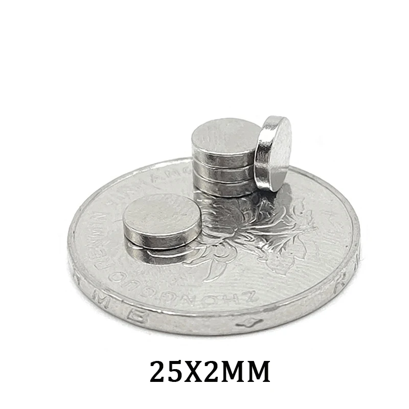 2~50PCS 25mm x 2mm Thin Neodymium Super Strong Magnets 25mm x 2mm Permanent Round Magnets Powerful Magnetic Magnets