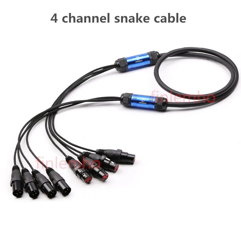 4 Channel Snake Cable With XLR Audio Connectors For Microphone And Stage Professional Audio Lighting