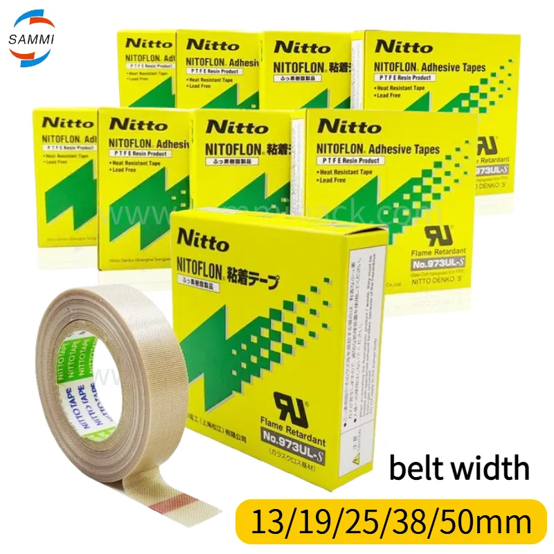 

973 Nitto Tape Hot Sale Heat Resisting Glass Fabric Nitto Nitoflon Adhesive Insulation Tape For Handhold Sealer Vacuum Machine