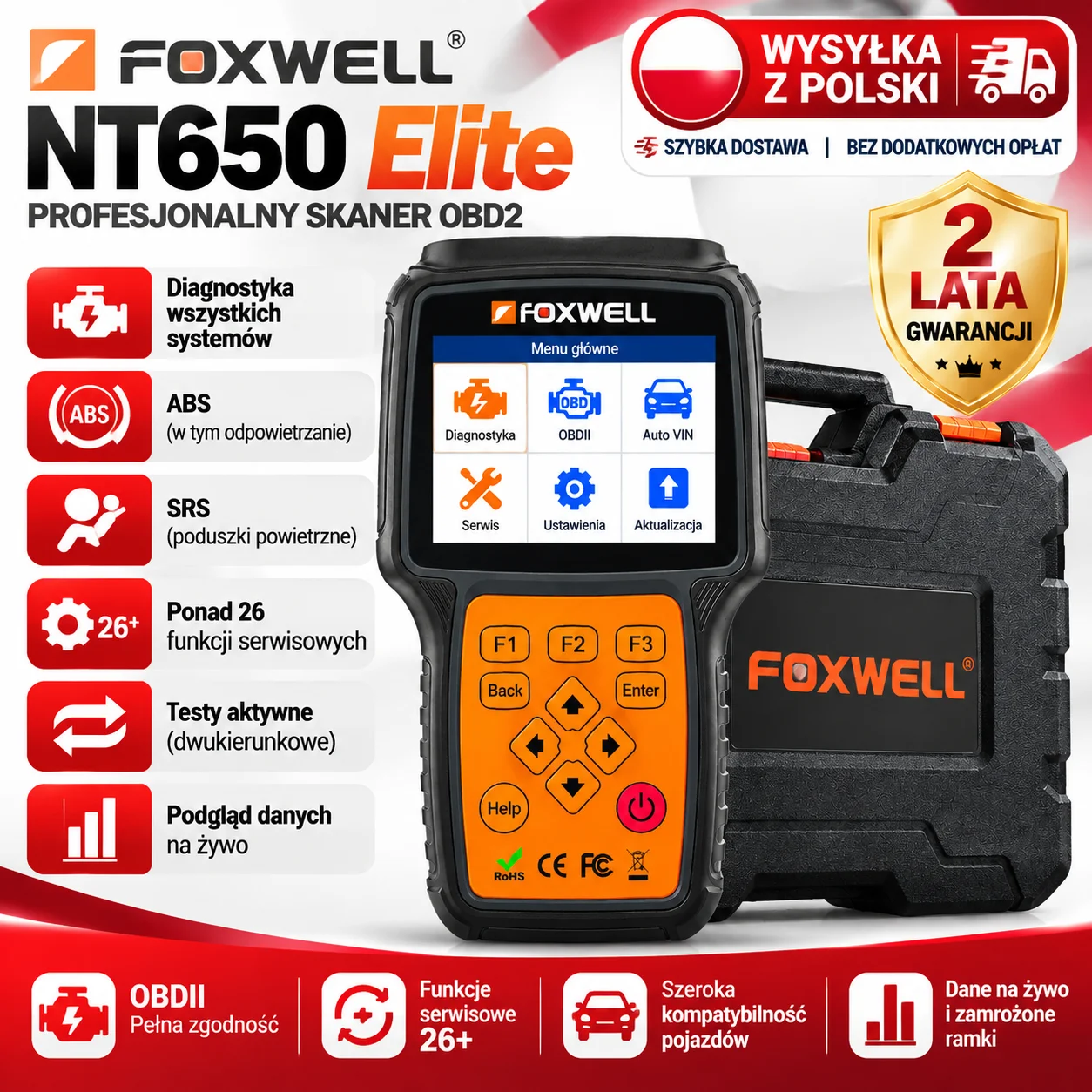 FOXWELL Elite Kabelloser OBD2-Scanner, ABS- und SRS-Diagnosegerät, bidirektionaler Aktivtest, ABS-Ölentlüftung, EPB- und SAS-Reset, Motorcode-Lesegerät, Kfz-Diagnosegerät