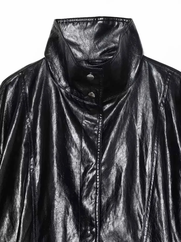 Cappotto corto giacca di pelle versatile a maniche lunghe da donna alla moda nuovi arrivi autunnali in stile europeo e americano