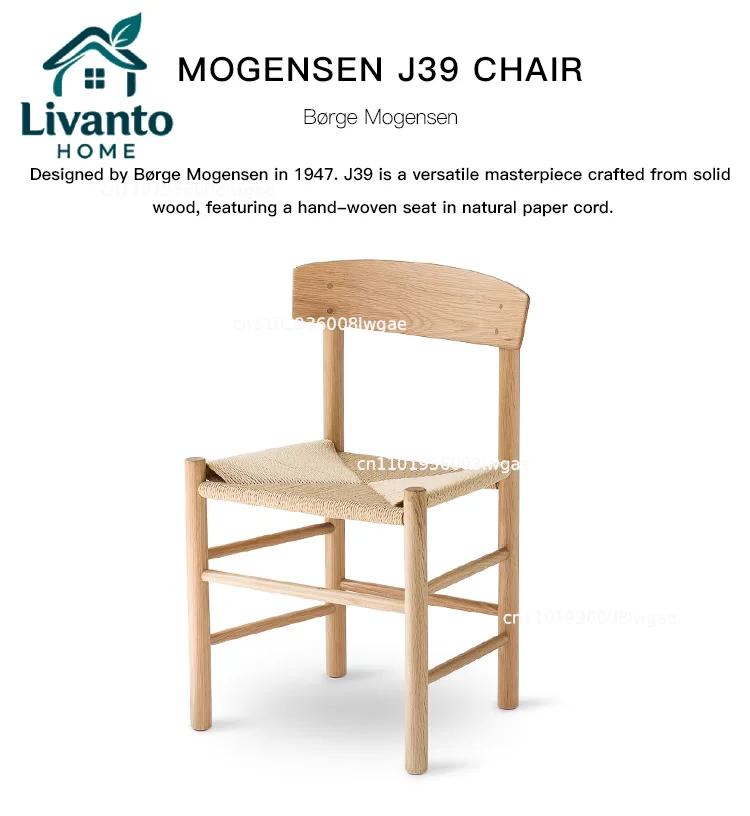 

Retro living room chair solid wood rope dining chair woven balcony study room leisure backrest chairs home bedroom makeup chairs