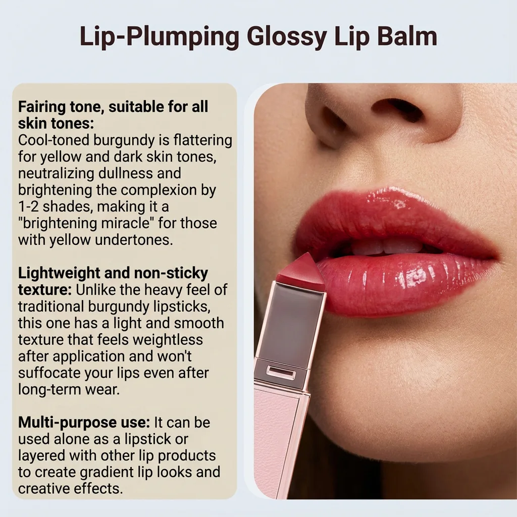 Balsamo Labbra Multicolore a Lunga Durata, Idratante, Anti-Screpolature, Portatile, Adatto per Uso Quotidiano e Feste, Rossetto Illuminante