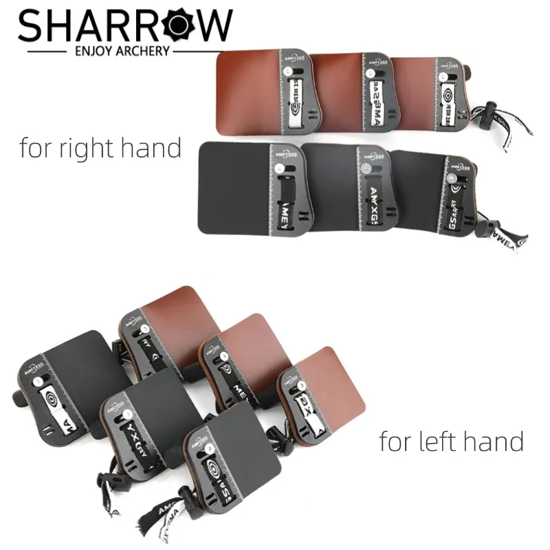 

S/M/L защита для пальцев для стрельбы из лука из воловьей кожи + пластина из алюминиевого сплава, регулируемая вкладка на палец для левой/правой руки для стрельбы из лука, защита для охоты