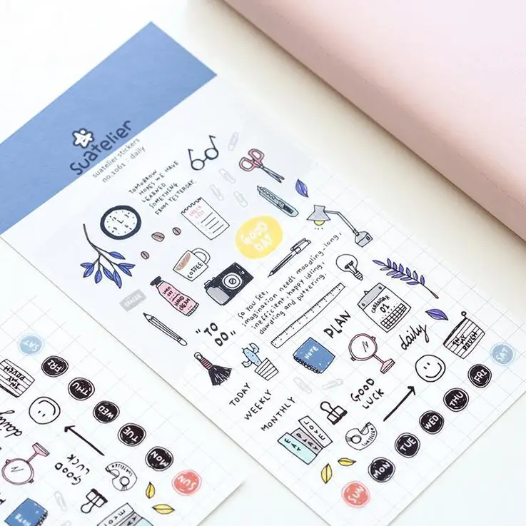 Korean Import Suatelier Everyday Diary Sticker Scrapbook Decoration PVC Stationery DIY Journal Stickers School Office Supply