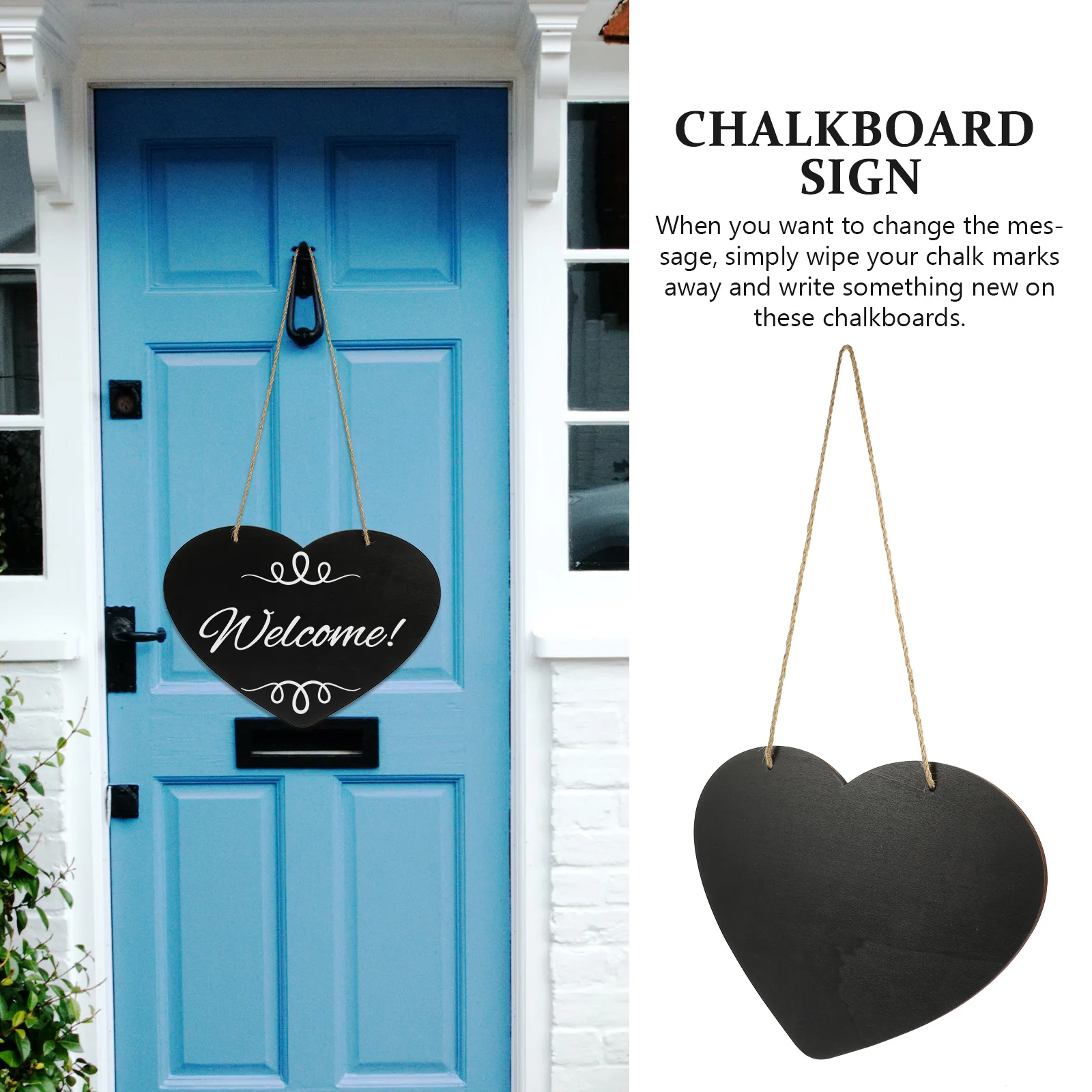 Board Chalkboard Sign Message Door Hanging Erasable Wall Memo Signs Chalk Front Mini Wedding Blackboard Writing Home Wood