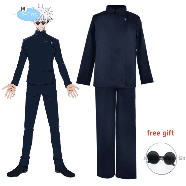 Uniforme de Cosplay Gojo Satoru pour hommes et femmes, olympiques d'Halloween, tissu extensible, robe sexy violette avec ensemble de lunettes