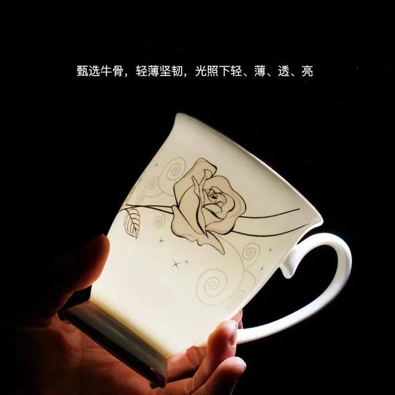 Tangshan بالجملة كأس المنزلية القهوة الحليب الشاي بعد الظهر السيراميك الإفطار كوب الإعلان هدية العظام الصين القدح #4