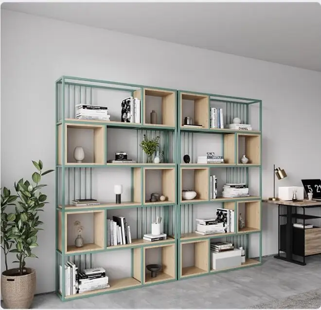 Nordic partition shelving living room industrial style iron screen simple floor dining room floor multi-storey bookshelf