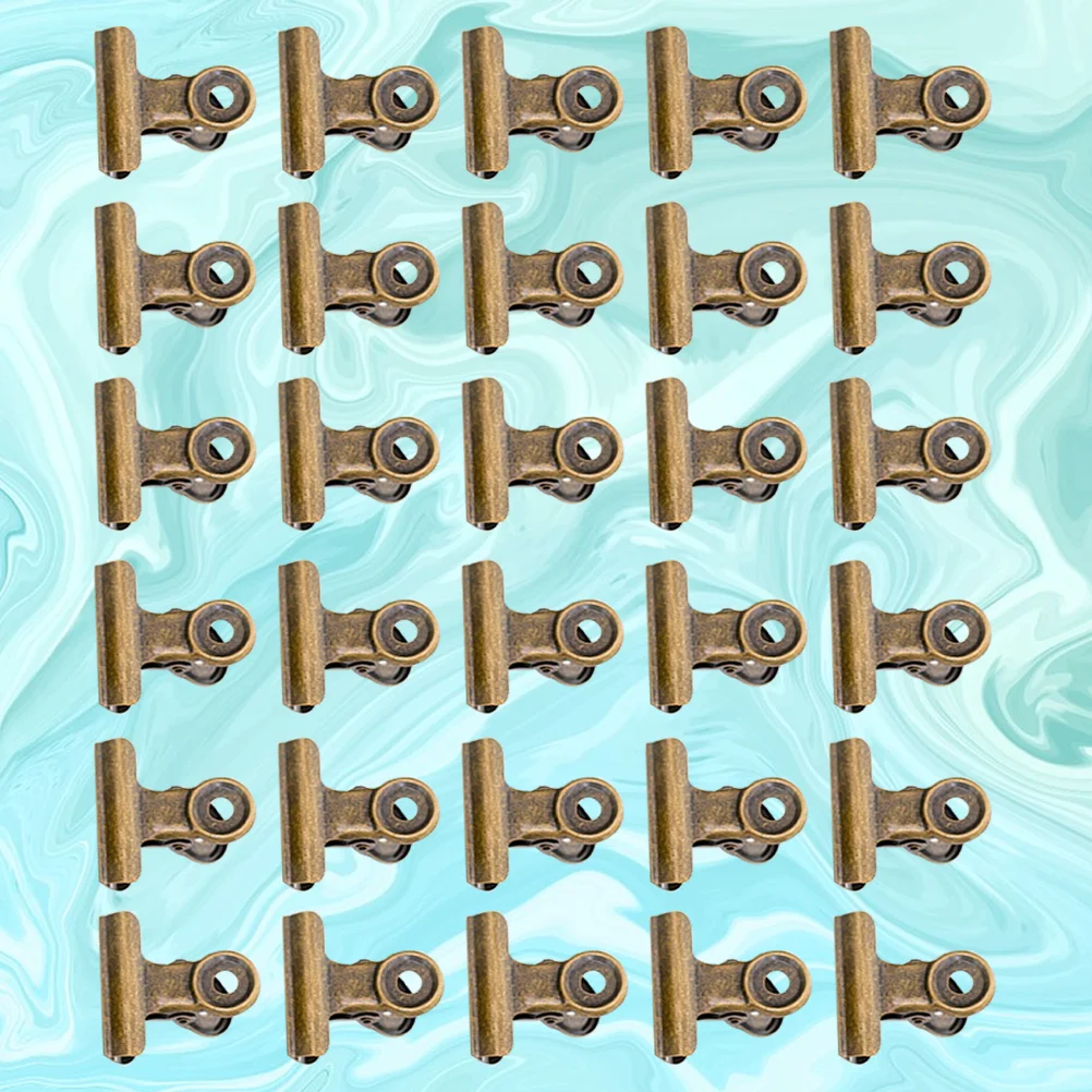 

40pcs Metal Round Tail Clip Binder Clip Stationery Clamp Metal Paper Holder for School Office Home (Bronze）