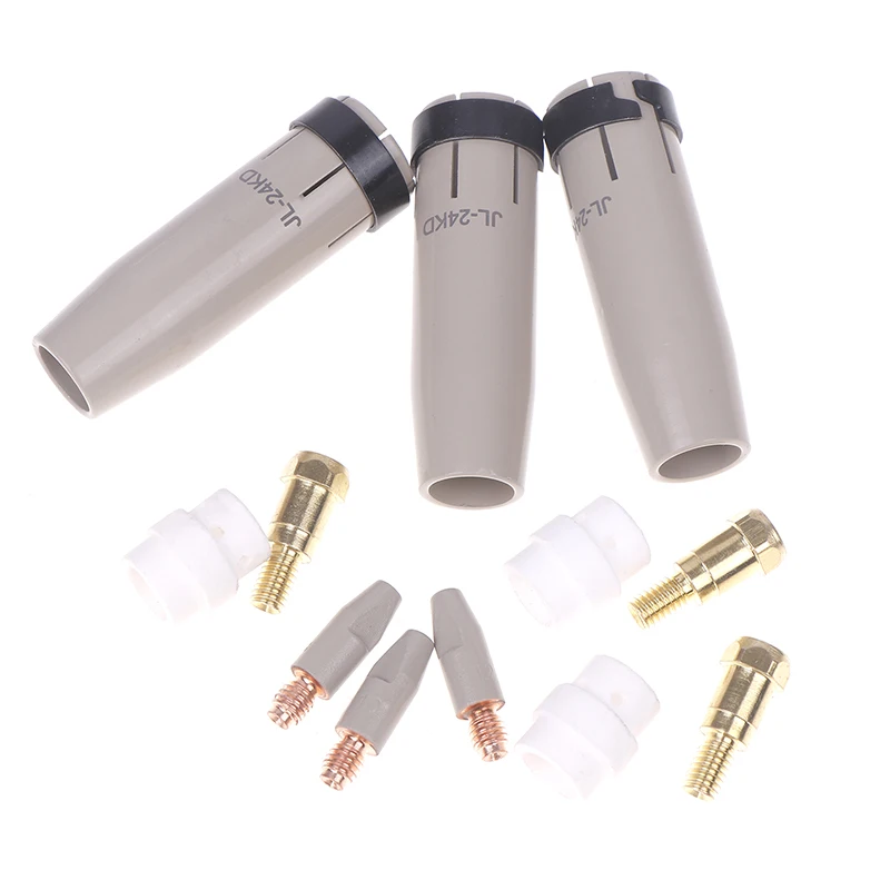 1Set 24KD New Coating Protection Nozzle 0.8/1.0/1.2mm MIG Torch Gas Nozzle Tip Holder Of 24KD MIG MAG Welding Torch