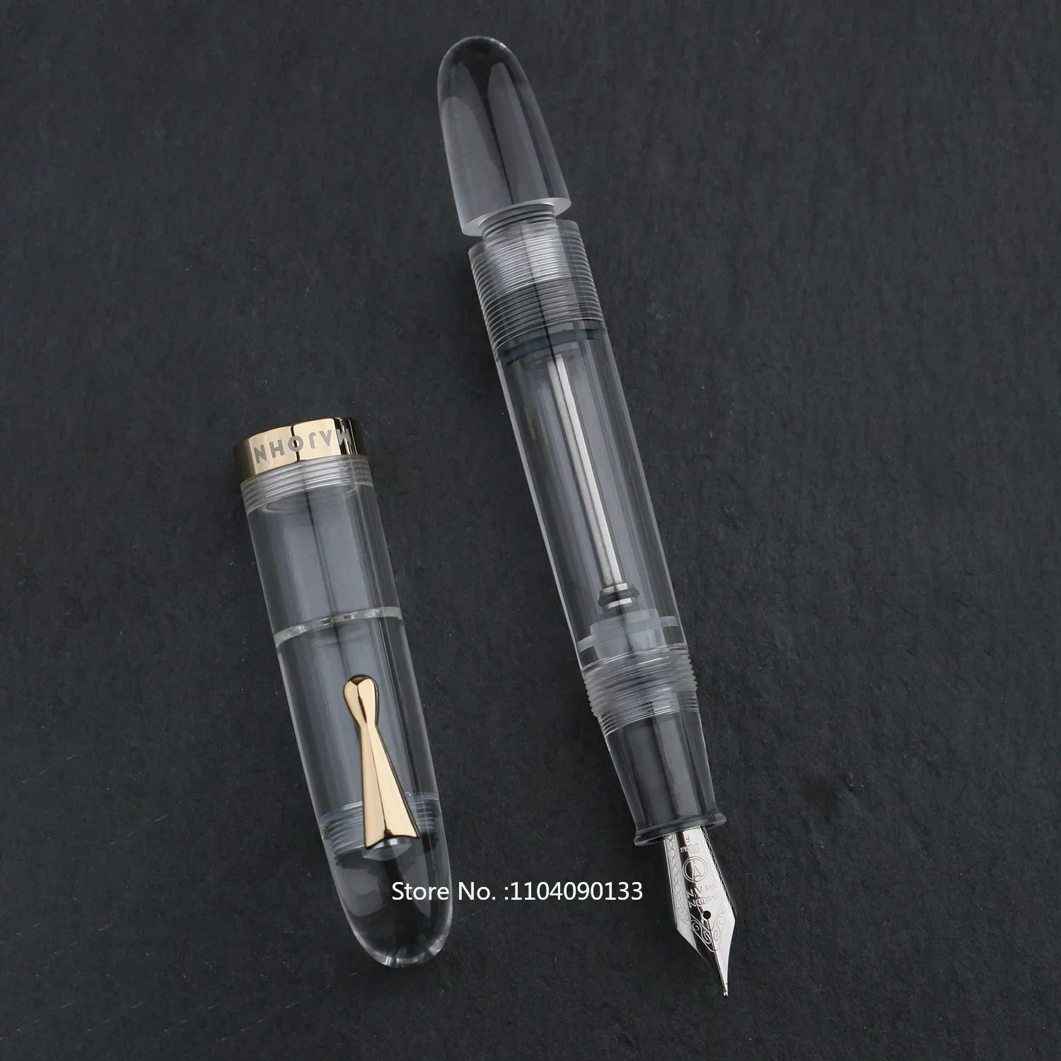 New Majohn C4 Eyedropper Big Size Fountain Pen EF/F/M Nib, Transparent Acrylic Writing Ink Pen for Office Business School