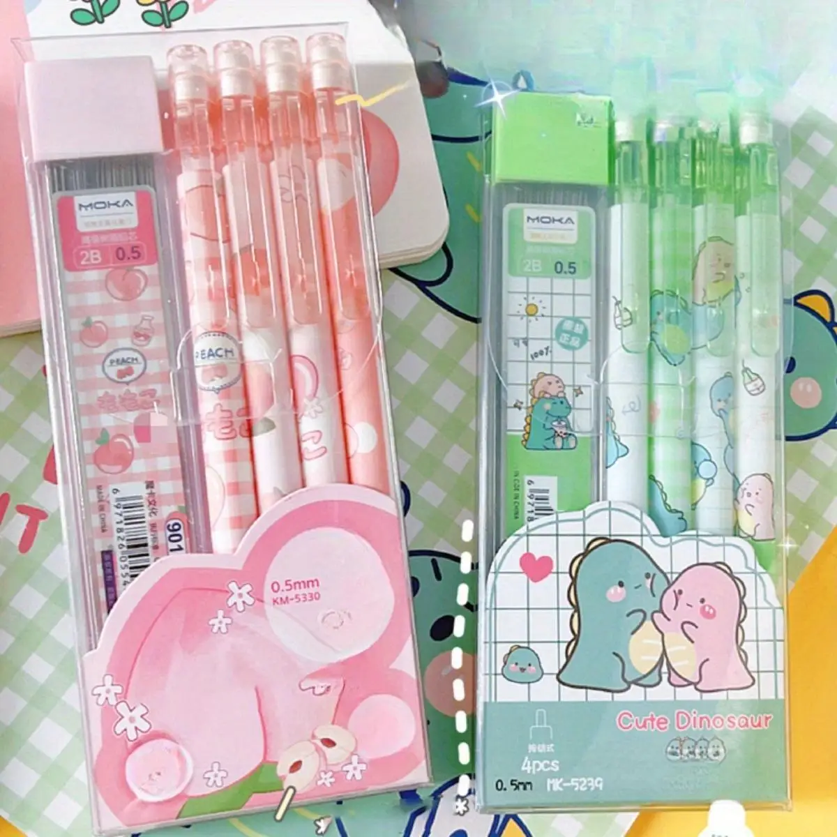 Automatic Pencil Set of 4,Includes 0.5mm Colored Mechanical Pencils and 1Lead Holder,School Office Supplies for Writing Drawing
