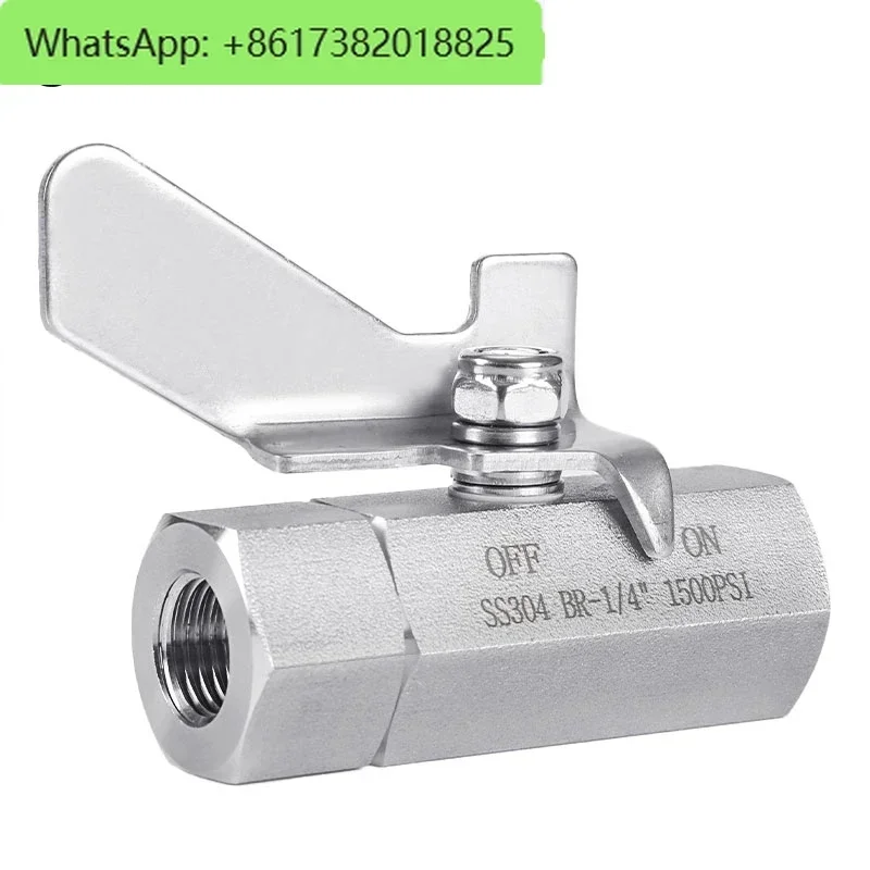 

304 stainless steel high-pressure ball valve, 2-point inner thread, straight through switch, water pipe, oil pipe, 4-point