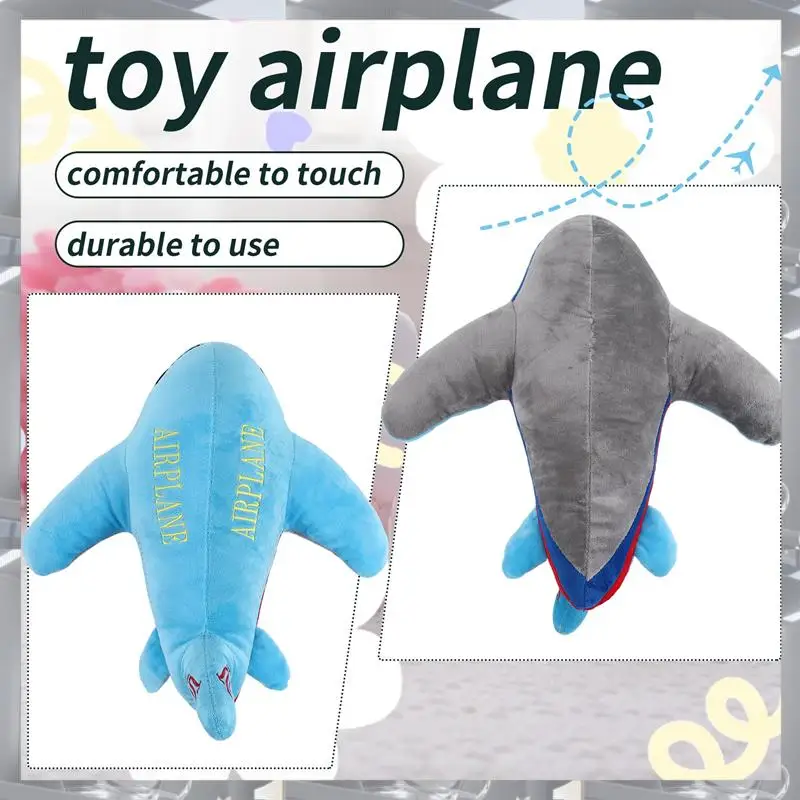 A84F-New 40Cm Large Size Simulation Airplane Plush Toys Kids Sleeping Back Cushion Soft Aircraft Stuffed Pillow Dolls
