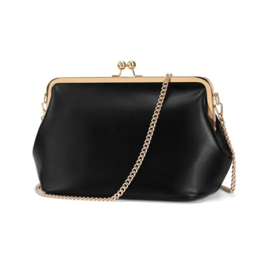 

Women's Kiss Lock Crossbody Bag PU Medium Handbags Kiss Clasp Crossbody Shoulder Bags Tote Purse Messenger Handbag