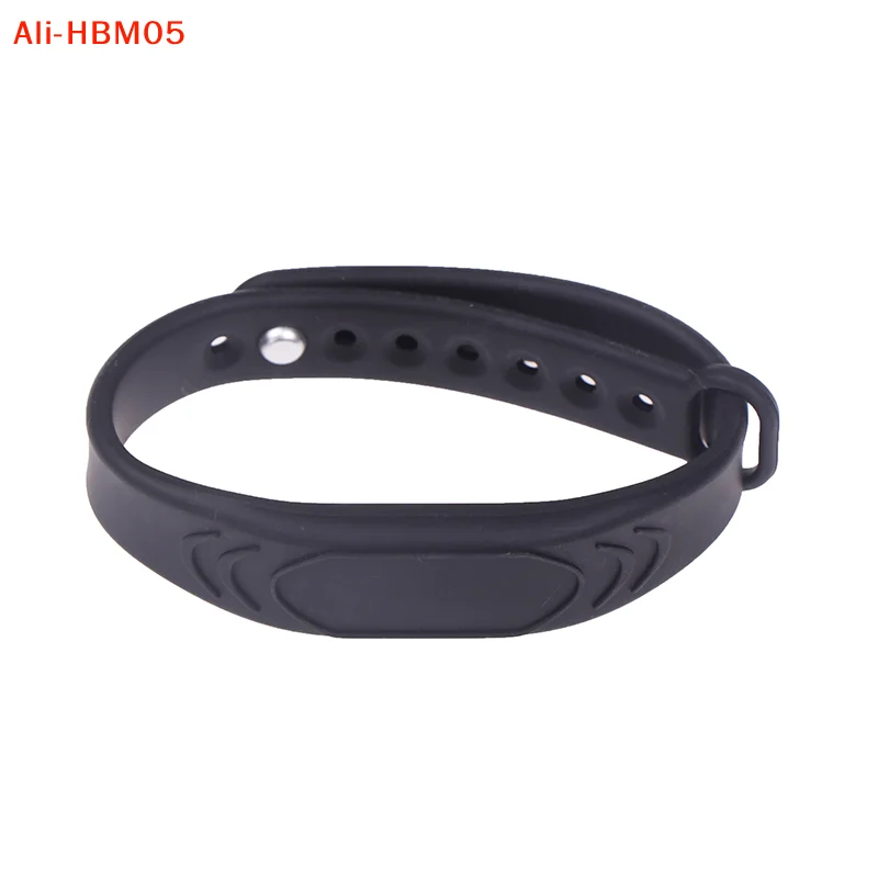

(HB05)Adjustable Pure Black Silicone RFID Wristband 125KHz/13.56MHz 14443A IC Chip Waterproof Wristband Bracelet