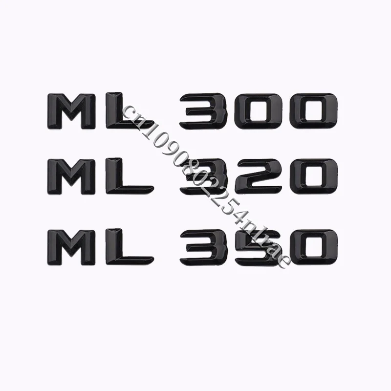 3D ABS Black Car Rear Trunk Badge Sticker Emblem ML 300 320 350 400 500 Logo For Mercedes  W166 W163 W164 Accessories