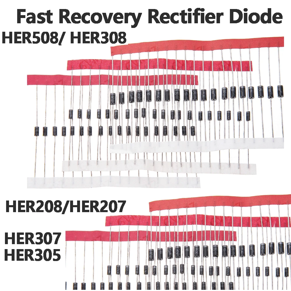 100PCS/20PCS HER207/HER107 HER Series Fast Recovery Rectifier Diode HER508/ HER308 /HER307/HER305