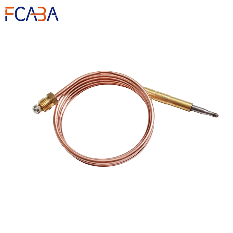 FCABA 1PC 900mm Valve Fittings Flameout Protection Copper Tube Type Thermocouple M9*1 with Boiler Valve Gas Cooker Thermocouple