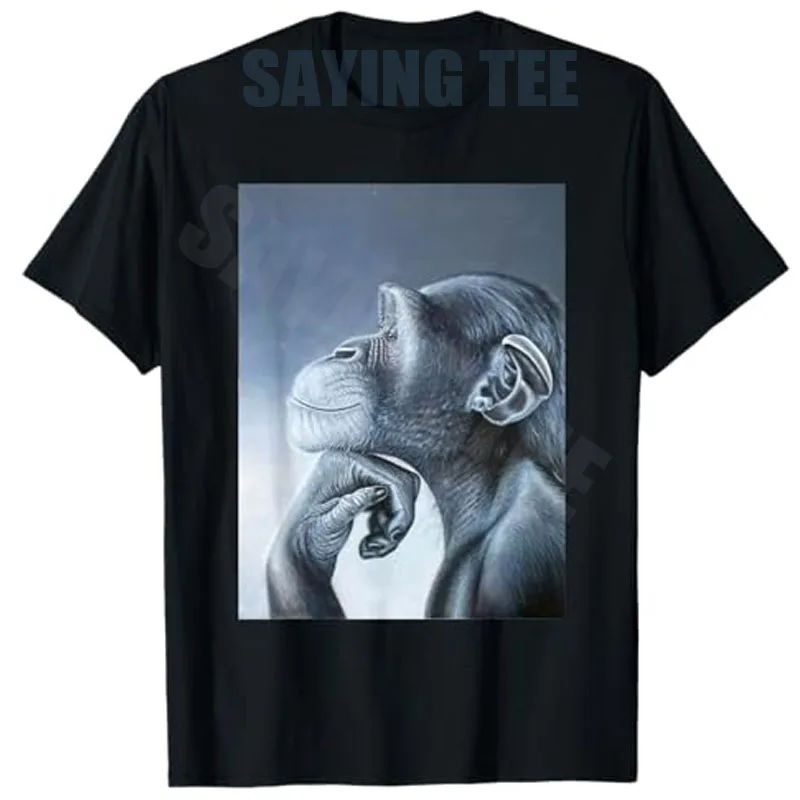 Lustiges Löwen-Affen-Meme Brainrot Rage Bait Affen-Meme T-Shirt Y2k Streetwear Kleidung Kurzarm-Blusen Grafik-Spruch-T-Shirt Top – Detail 3
