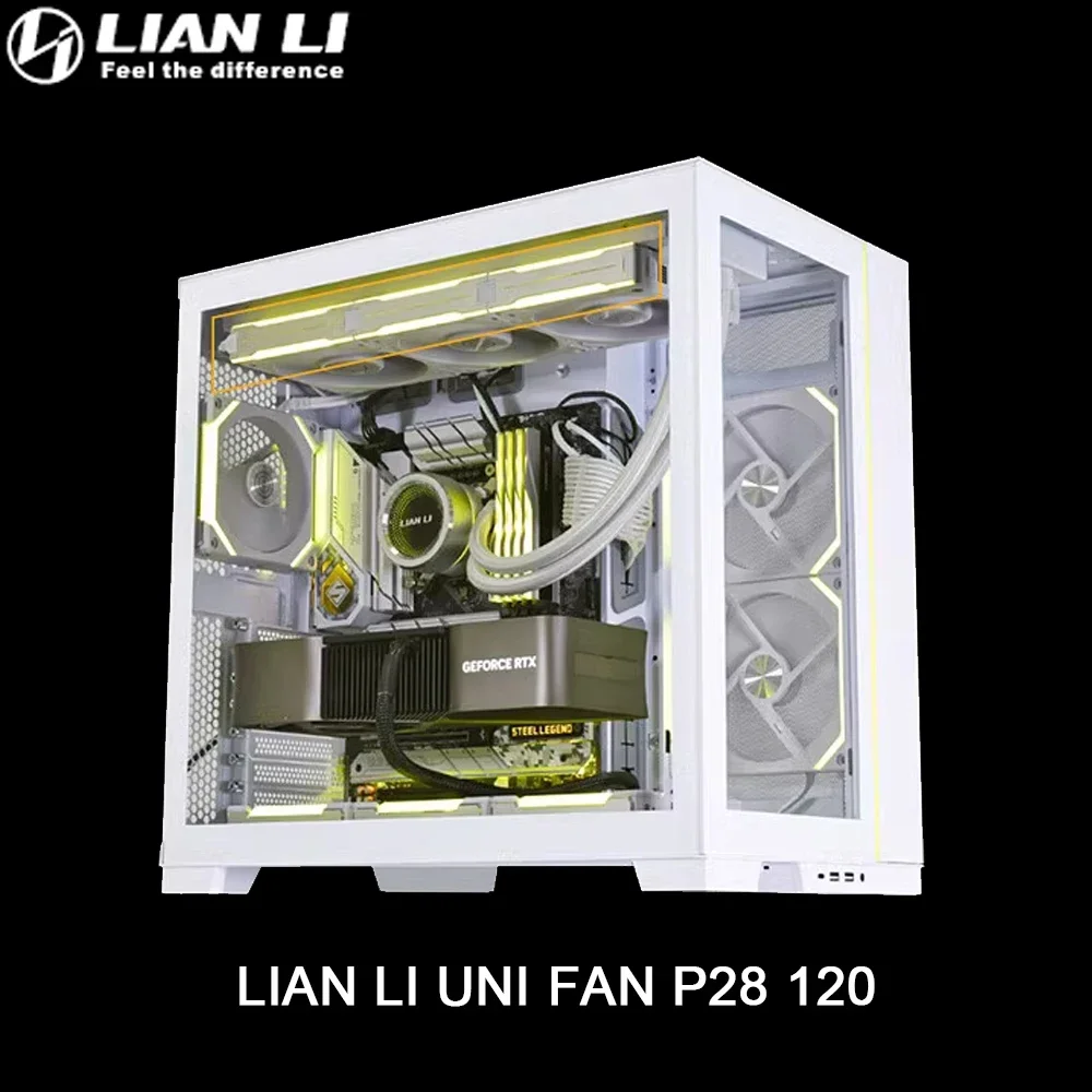 Ventilador LIAN LI UNI FAN P28 120 PWM con flujo de aire descompromiso y presión estática para refrigeración por aire y refrigeración por agua de carcasa de PC