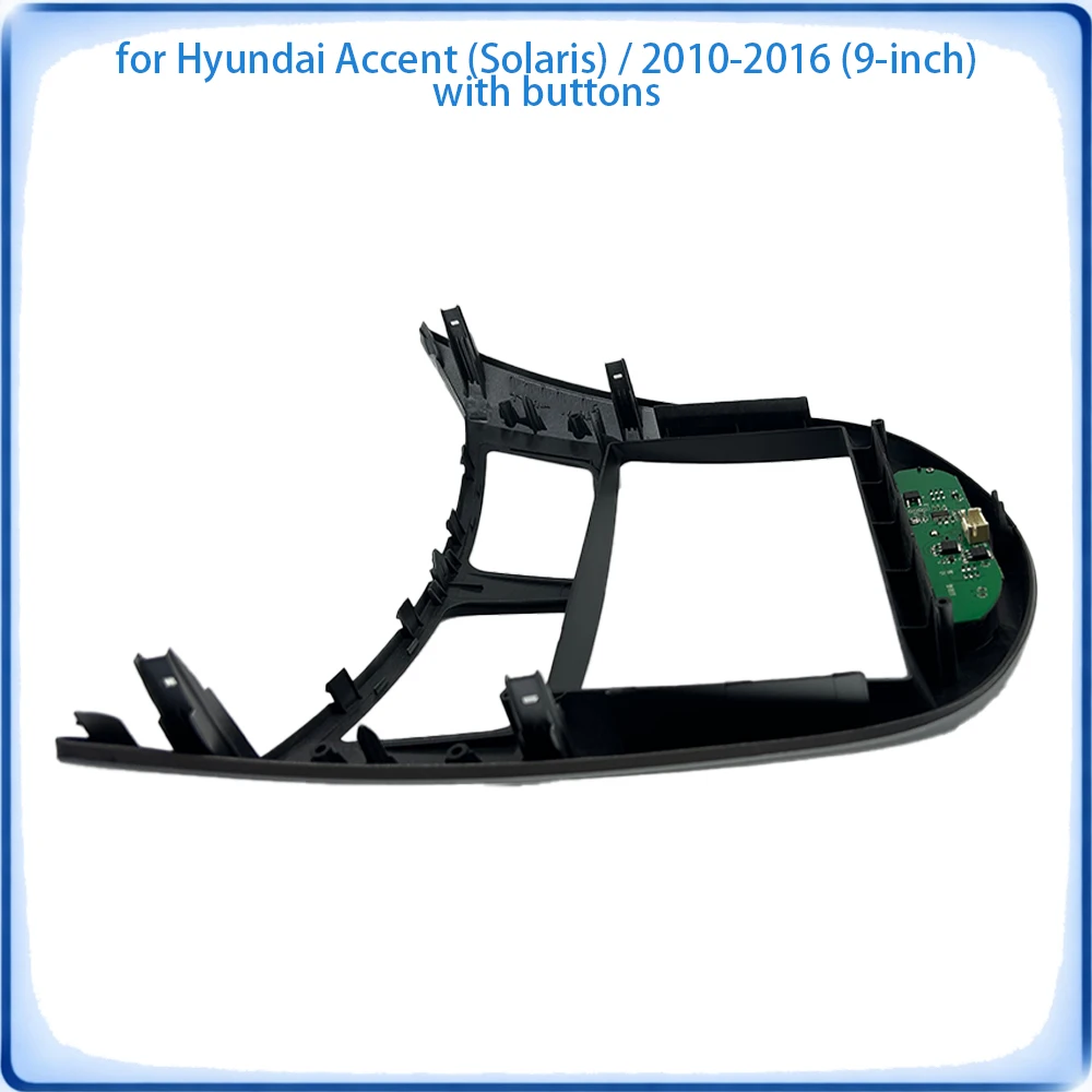 Car Radio Fascia Frame For Hyundai Verna Accent 2010-2016 9 inch with Buttons Wiring Harness Power Cable Car Accessories P & P