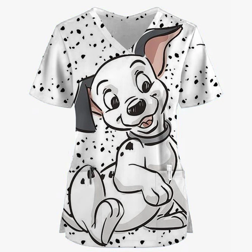 Pharmacist Dentist Veterinary Nurse Tops Disney 101 Dalmatians Beauty Scrub Clothes Spa Nurse Pure Medical Lab Medical Uniform