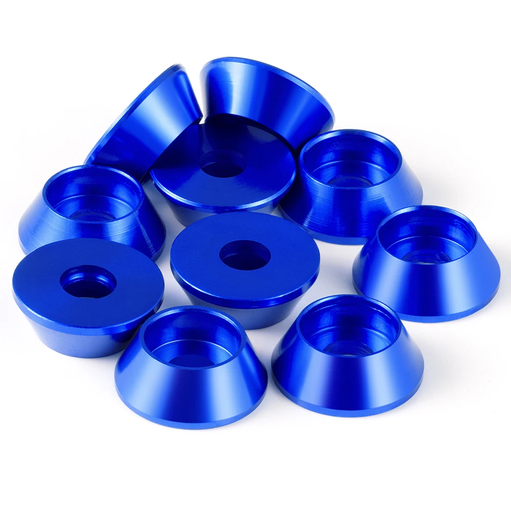 MIBIDAO 10Pcs/lot Aluminum Alloy M3 Tapered Countersunk Washer Gasket Round Head Screw Bolt Seal Washer for RC Car Upgrade Parts