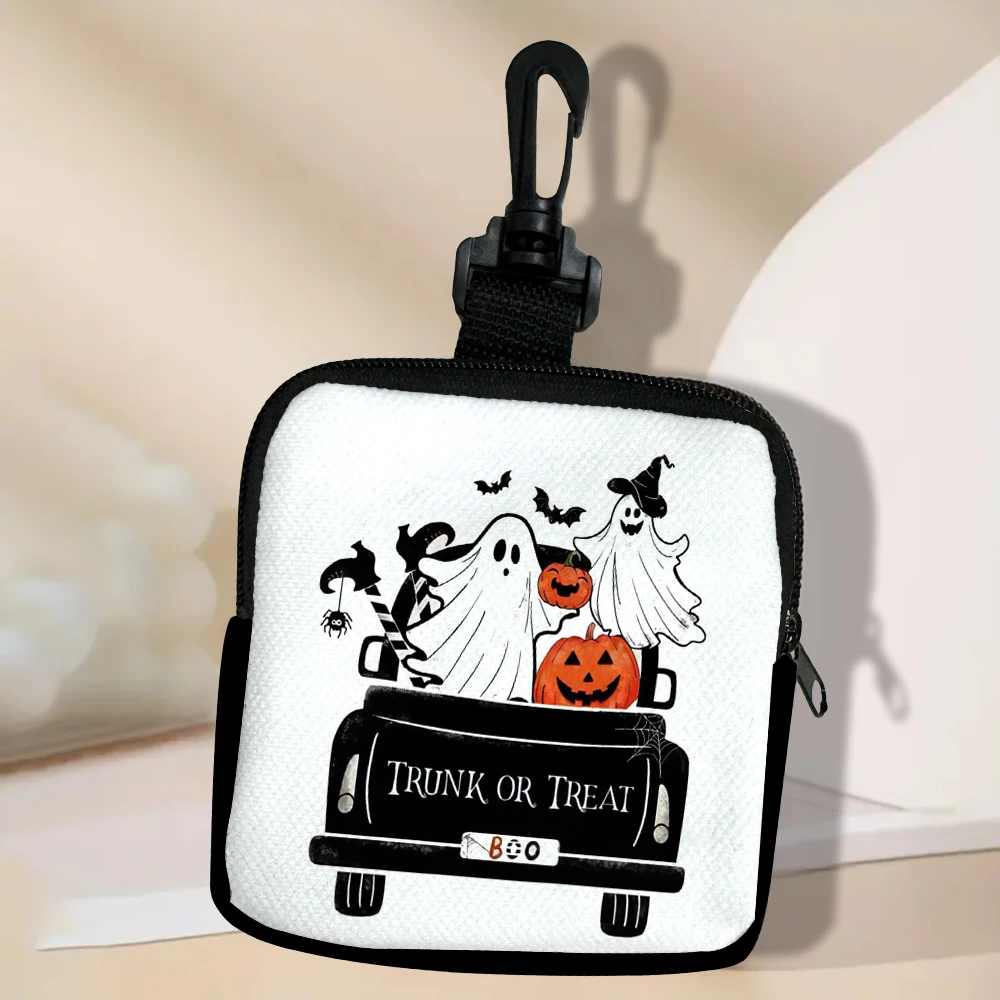 

All Saints' Day Fashion Zipper Coin Purse Credit Card Holder Mini Change Purse with Key Ring Change Bag Short Wallet Gift 7.25