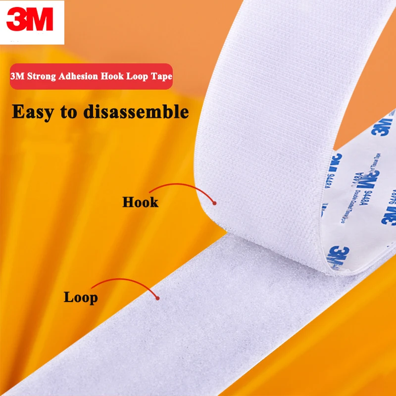 3M 9448A High Adhesive Hook Loop with Back Adhesive, Double-Sided 3m Tape with High Viscosity No Trace, Self-Adhesive Tapes - Image 5