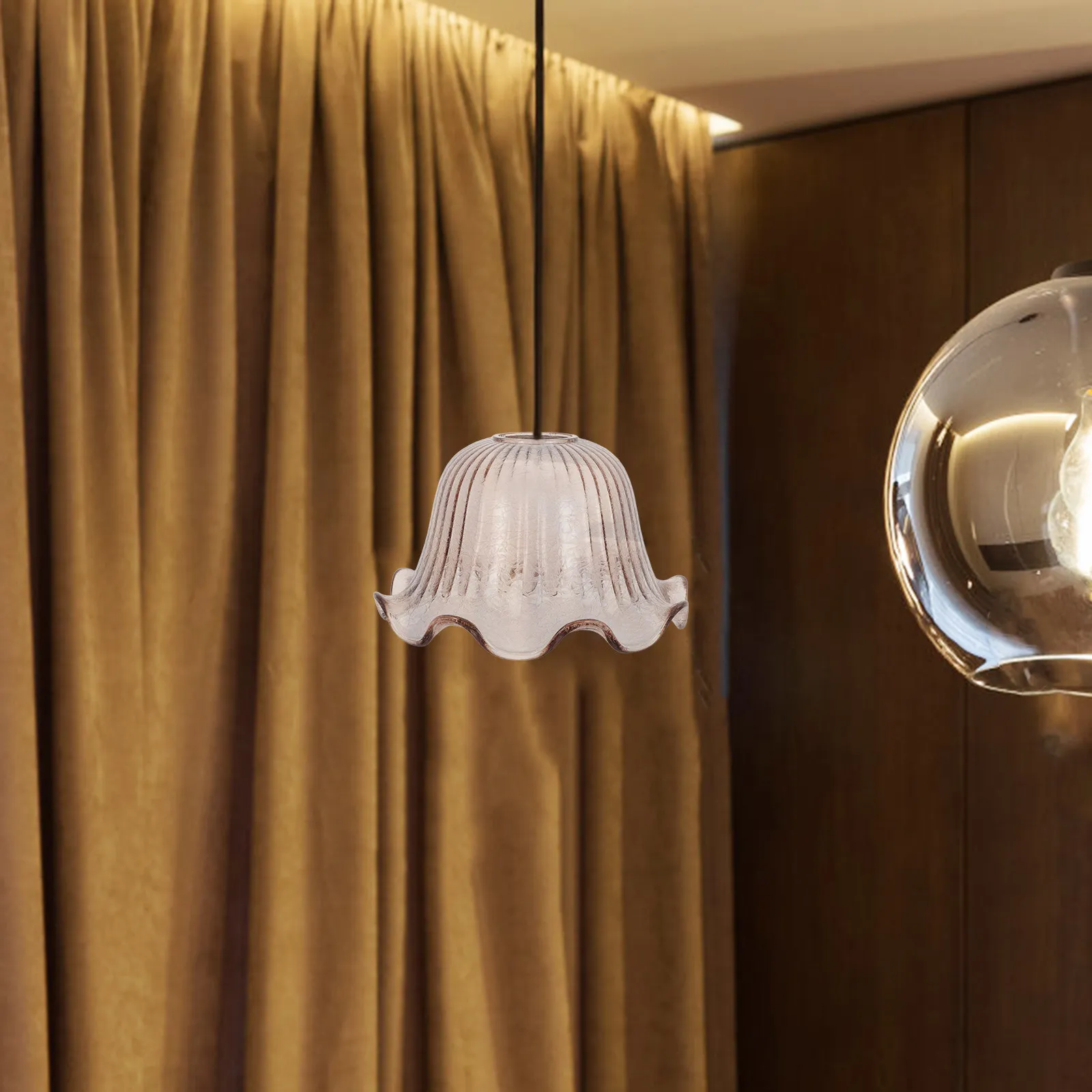 Acrylic Lampshade Hanging Lamp Shade 42Mm Hole Retro Pendant Ceiling Light Cover for Dining Room Kitchen Fixtures