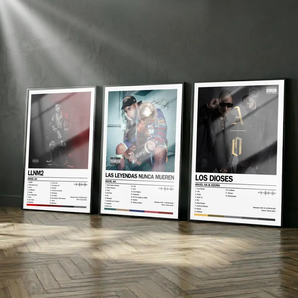 Anuel AA Poster-Album-Set, modernes Cover-Wandkunstwerk für Zimmer, Leinwandgemälde, Kunstdruck, Heimwanddekoration, Bild, Geschenk