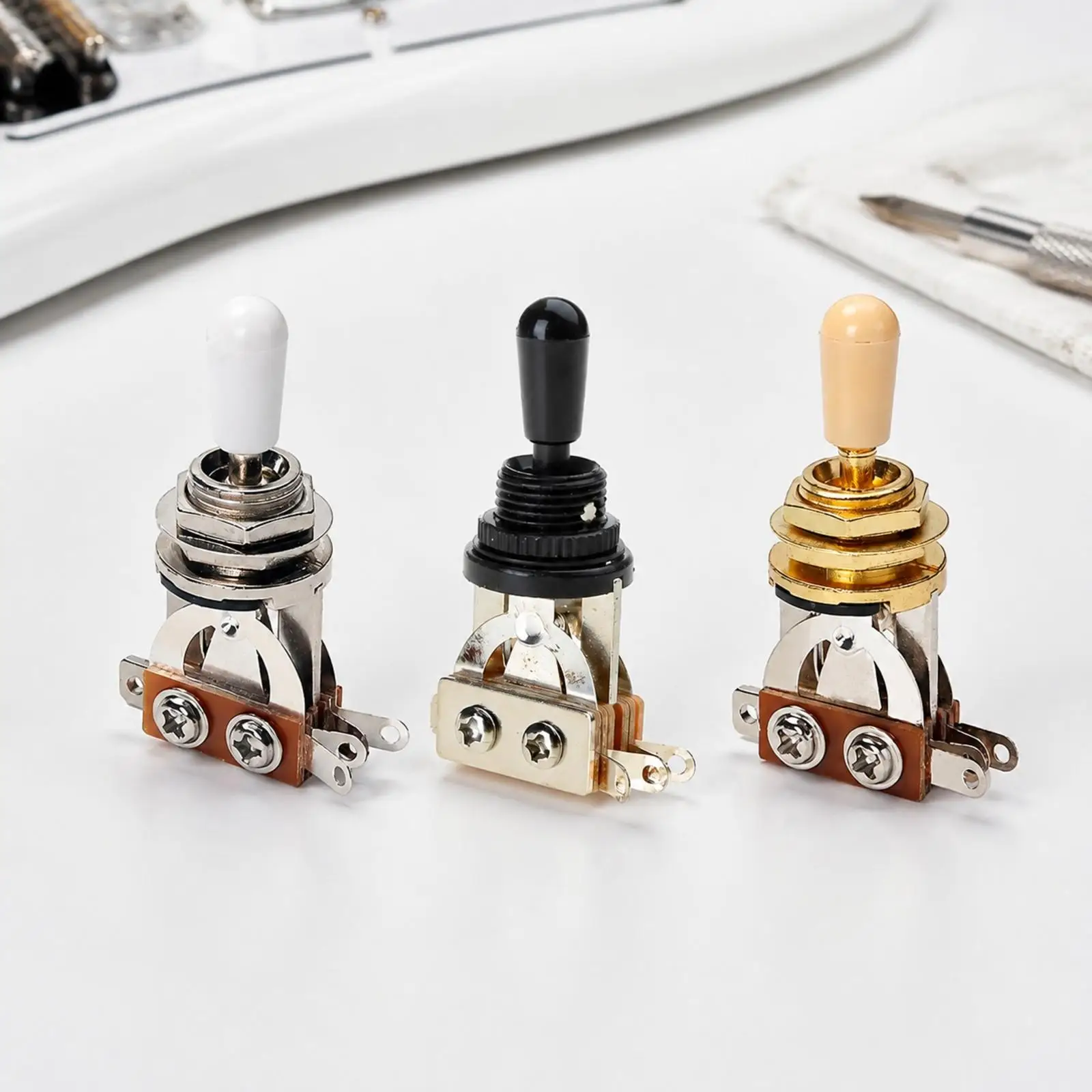 Electric Guitar Tone Selector Switch Triple Position Toggle for Custom Wiring Metal Case with Mounting Hardware