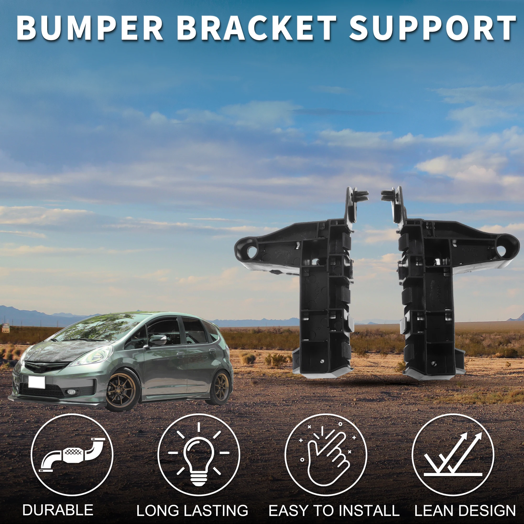 UXCELL Bumper Support Bracket for Honda Jazz Durable 71198TG0T01/71193TG0T01 Left Right Side Front Bumper Retainer Bracket