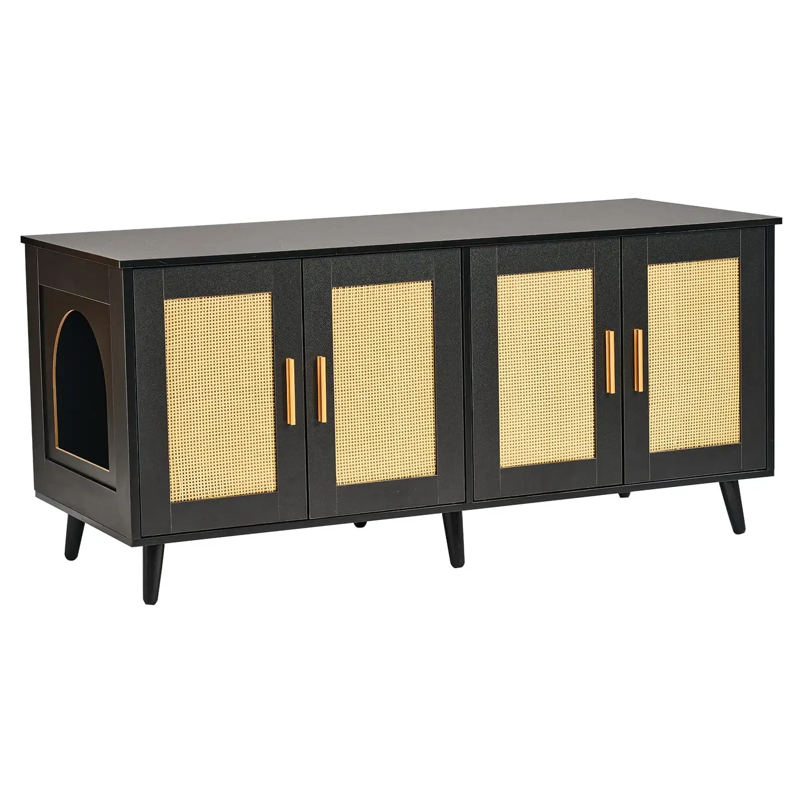 

Деревянный корпус для кошачьего туалета - скрытая мебель для кошачьего туалета с двумя комнатами